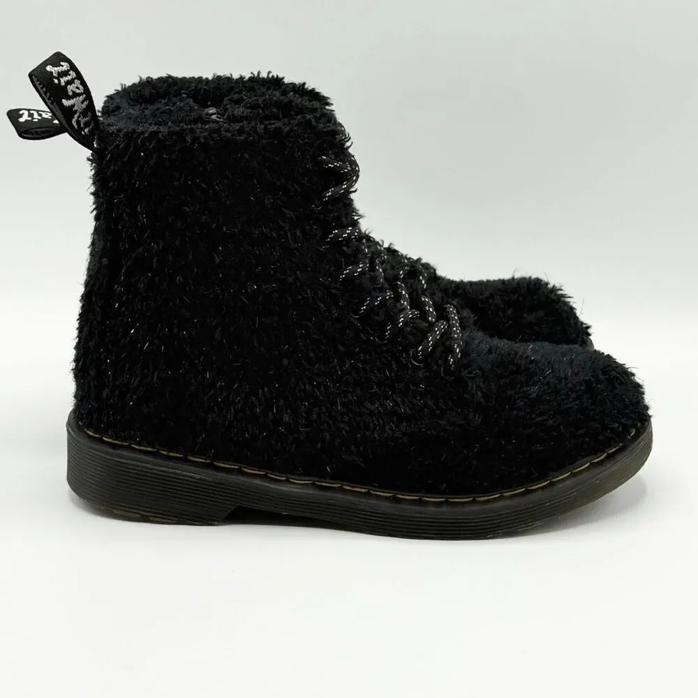 Dr. Martens Kids' 1460 Pascal Tinsel Faux Fur Boots in Black - US Big Kids 1 / E